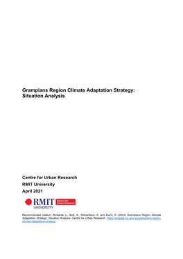 Grampians Region Climate Adaptation Strategy: Situation Analysis