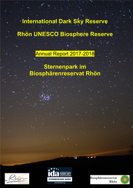 Annual Report Dark Sky Reserve Rhön 2017-2018