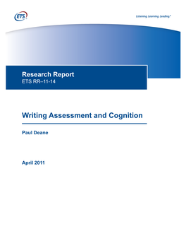 Writing Assessment and Cognition