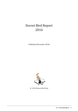 Dorset Bird Report 2016