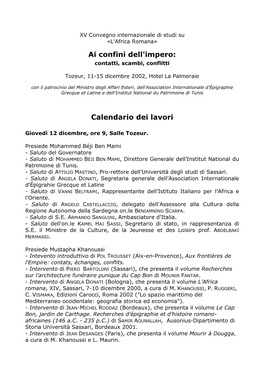 Programma XV Convegno