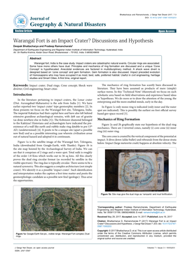 Warangal Fort Is an Impact Crater?