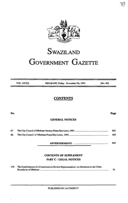 Swaziland (Government Gazette