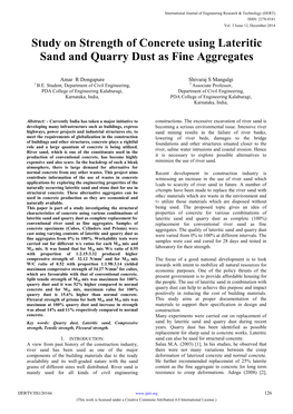 Study on Strength of Concrete Using Lateritic Sand and Quarry Dust As Fine Aggregates