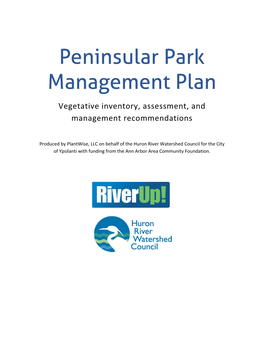 Peninsular Park Management Plan Vegetative Inventory, Assessment, and Management Recommendations