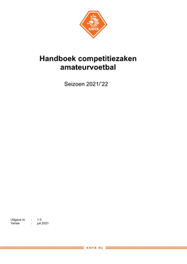 Handboek Competitiezaken Amateurvoetbal