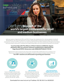 Be a Part of the World's Largest Conference for Small and Medium Businesses