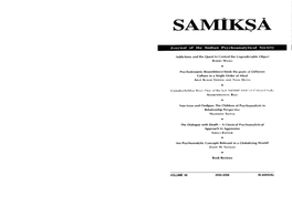Journal of the Indian Psychoanalytical Society