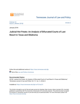 An Analysis of Bifurcated Courts of Last Resort in Texas and Oklahoma