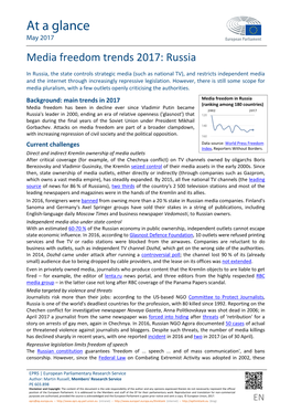 Media Freedom Trends 2017: Russia
