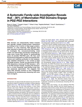 30% of Mammalian PDZ Domains Engage in PDZ-PDZ Interactions