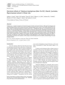 Genotoxic Effects of Tabebuia Impetiginosa (Mart