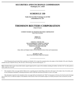 THOMSON REUTERS CORPORATION (Name of Issuer)