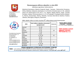 Harmonogram Odbioru Odpadów W Roku 2021