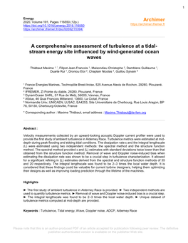 A Comprehensive Assessment of Turbulence at a Tidal-Stream Energy Site Influenced by Wind-Generated Ocean Waves