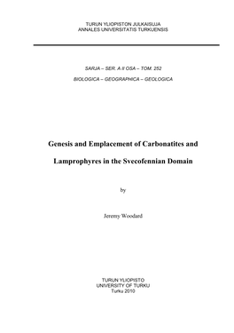 Genesis and Emplacement of Carbonatites and Lamprophyres in the Svecofennian Domain