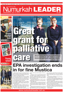 EPA Investigation Ends in for Fine Mustica