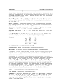 Leadhillite Pb4(SO4)(CO3)2(OH)2 C 2001-2005 Mineral Data Publishing, Version 1