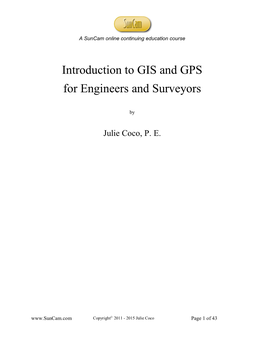 Introduction to GIS and GPS for Engineers and Surveyors