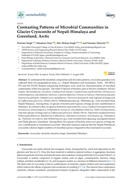 Contrasting Patterns of Microbial Communities in Glacier Cryoconite of Nepali Himalaya and Greenland, Arctic