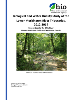 Biological and Water Quality Study of the Lower Muskingum