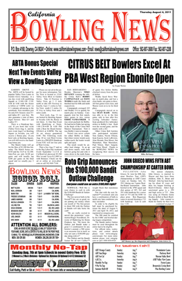 CITRUS BELT Bowlers Excel at PBA West Region Ebonite Open