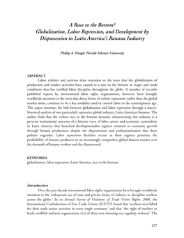 A Race to the Bottom? Globalization, Labor Repression, and Development by Dispossession in Latin America’S Banana Industry