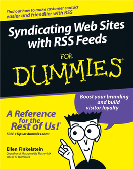 Syndicating Web Sites with RSS Feeds for Dummies‰