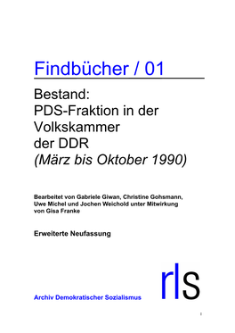 PDS-Fraktion in Der Volkskammer Der DDR (März Bis Oktober 1990)