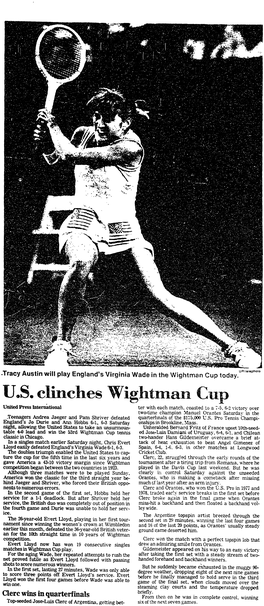 U.S. Clinches Wightman Cup