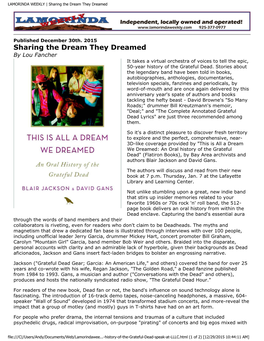 Sharing the Dream They Dreamed