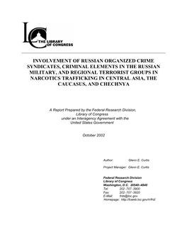 Involvement of Russian Organized Crime Syndicates, Criminal