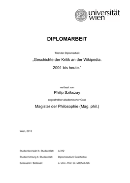 Geschichte Der Kritik an Der Wikipedia. 2001 Bis Heute