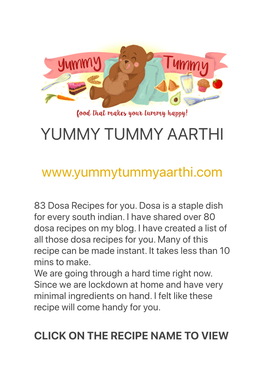 Dosa Recipes – Yummy Tummy Aarthi