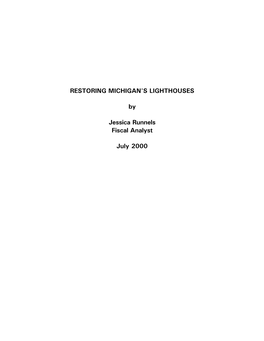 Restoring Michigan's Lighthouses