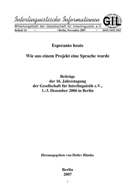 Esperanto Heute Wie Aus Einem Projekt Eine Sprache Wurde