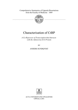 Characterisation of Ctbp