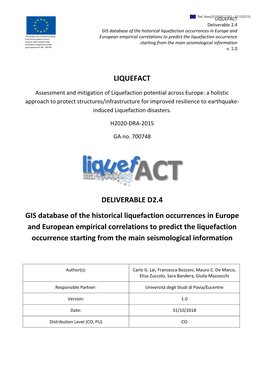 GIS Database of the Historical Liquefaction Occurrences in Europe and European Empirical Correlations to Predict
