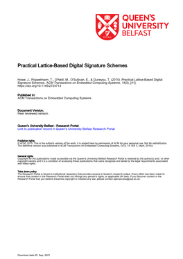 Practical Lattice-Based Digital Signature Schemes