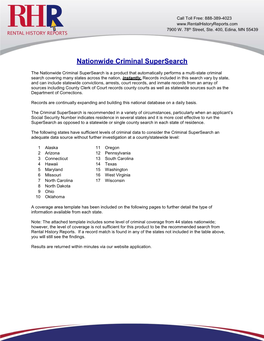 Nationwide Criminal Supersearch