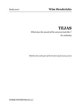 TEJAS What Does the Sound of the Universe Look Like ? for Orchestra