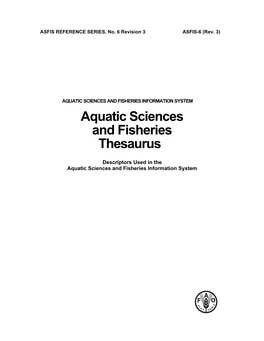 Aquatic Sciences and Fisheries Thesaurus