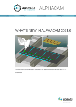 What's New in ALPHACAM 2021.0