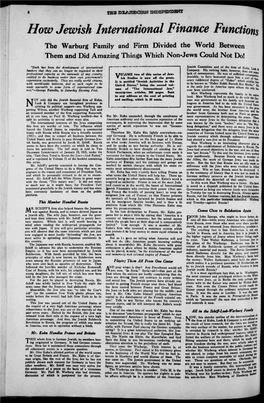 How Jewish International Finance Functions the Warburg Family and Firm Divided the World Between Them and Did Amazing Things Which Non-Jew- S Gould Not Do!