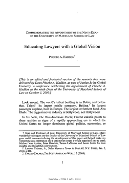 Educating Lawyers with a Global Vision