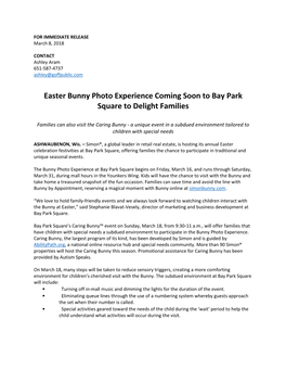 Easter Bunny Photo Experience Coming Soon to Bay Park Square to Delight Families