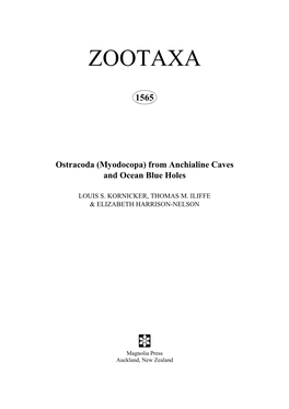 Zootaxa,Ostracoda (Myodocopa)