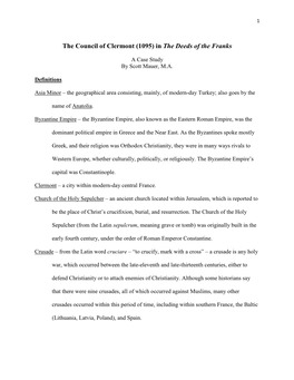 The Council of Clermont (1095) in the Deeds of the Franks