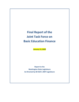 Final Report of the Joint Task Force on Basic Education Finance