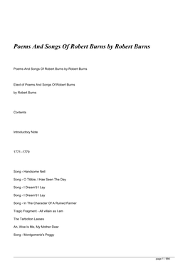 Poems-And-Songs-Of-Robert-Burns.Pdf